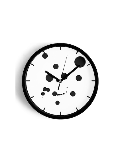Modern Tasarım Duvar Saati - 25cm - Önü Camlı Siyah Kasa - Sessiz Mekanizma-jh0596 Siyah