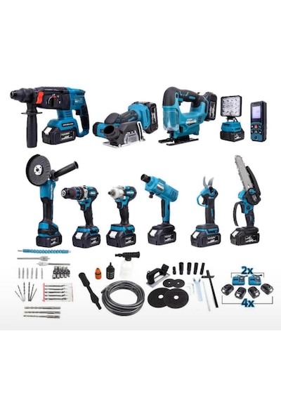 Branzeg BRZMS1136V 2X Şarjlı Cihazı 11'li Şarjlı Matkap Seti