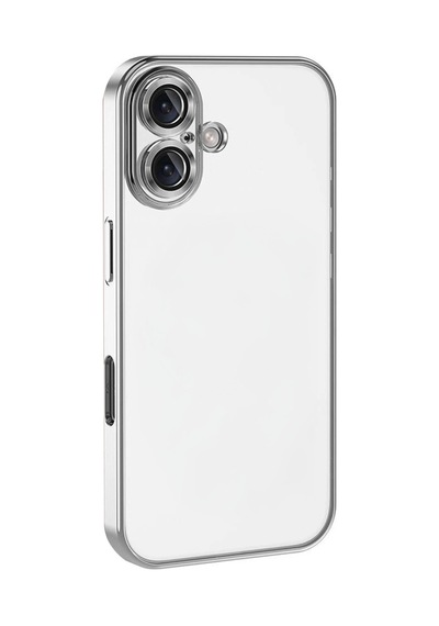 Apple Uyumlu iPhone 17 Uyumlu Lensli Silikon - Gümüş