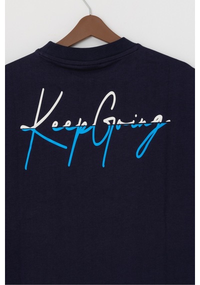 Wild Wood Garment Wild Wood "keep Going" Grafik Baskılı Premium Oversize T-shirt Lacivert
