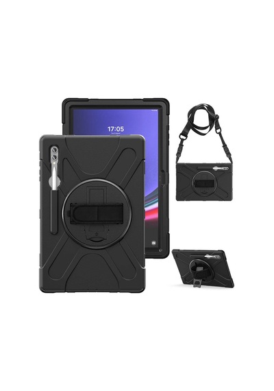 Samsung Galaxy Uyumlu Tab S9 Ultra Tablet Kılıf 360 Standlı Zırhlı Kapak