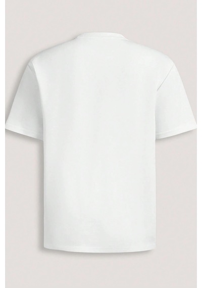 Genius Store Erkek Tişört Basic Bisiklet Yaka Tişört Rahat Kesim Dökümlü Günlük Spor Tshirt Beyaz