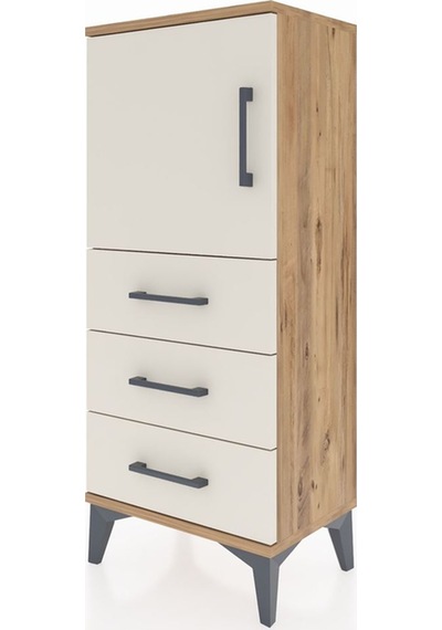 Arges Komodin 2 Raflı 3 Çekmeceli Tek Kapaklı 44x30x106 Çam-a... Çam