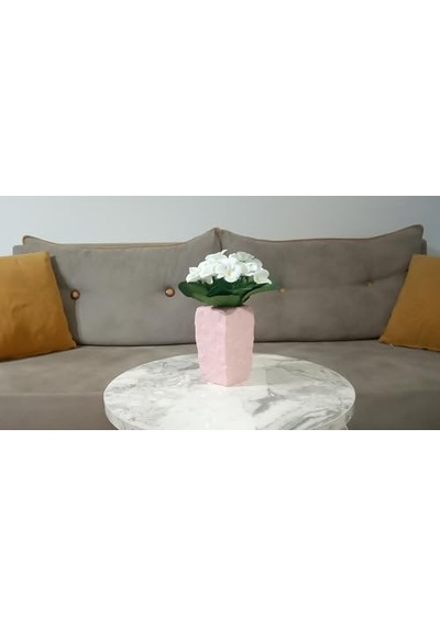 Vazo Dahil,vazo Dahil,vazoda Çiçek,beyaz Yapay Çiçek,vazo Dekoratif Çiçekli Pembe 7x7x17cm Diğer