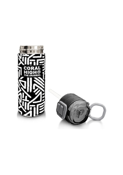 Coral High Kids Siyah Beyaz Geometrik Desenli Pipetli Ve Direkt İçim Çelik Termos 500 Ml 31882 Beyaz - Gri