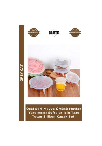 Özel Seri Meyve Örtüsü Mutfak Yardımcısı Sofralar İçin Taze Tutan Silikon Kapak Seti Çok Renkli