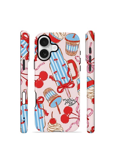 Apple iPhone Uyumlu 17 Vorian Çift Katmanlı Magsafe Kılıf Dolce Cherry Picnic