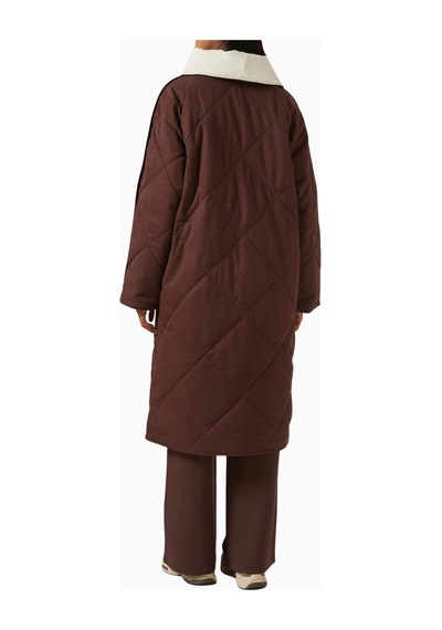 Varley Annalise Reversible Wrap Coat, Lüks Çift Taraflı Kahverengi Kaban Kahverengi-bej
