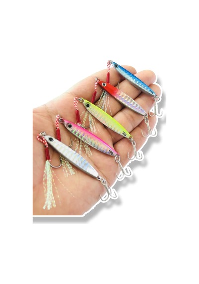Ayrex Valkyrie 10 Adet 10gr 4.8cm Kutulu Metal Rapala Jig Seti Balık Olta Yemi İspanyol Oltası