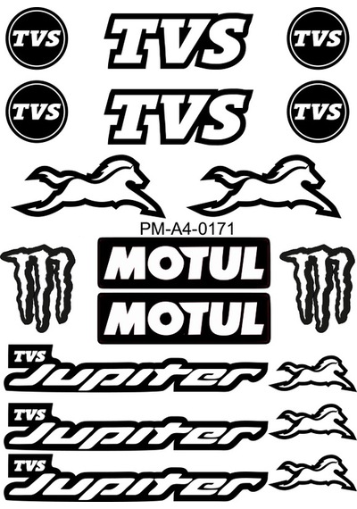 Motosiklet Stıcker Seti Tvs Jüpiter Tasarımlı 04 Nötr