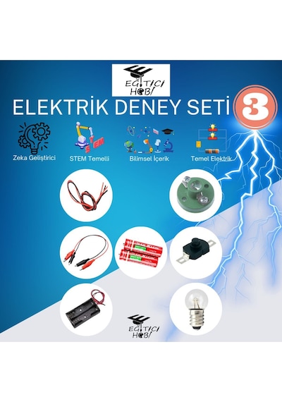 Kutulu, Elektrik Deney Seti - 3 Eğitici Hobi Bilim Seti