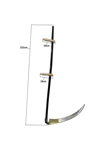 Hubrendy Kargo Komple Tırpan - Metal Saplı 6 Parça Set - Ahşap Elcik 70 Cm
