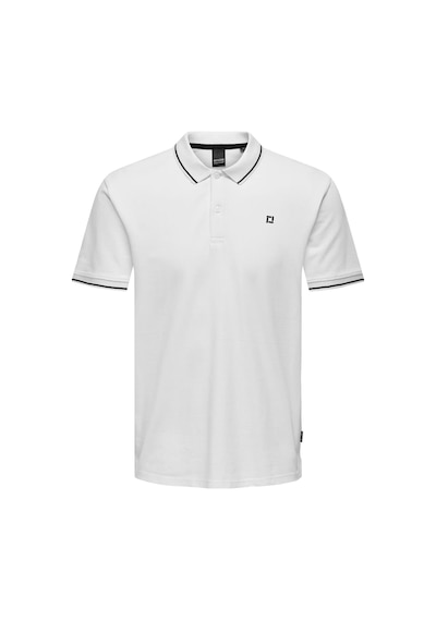 Only & Sons Erkek Onsfletcher Polo Yaka %100 Pamuk T-shirt 22024827 Beyaz Beyaz