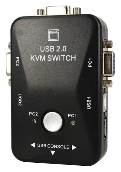 2 Port Usb Kvm Switch 2 Bilgisayar Tek Monitör Klavye Mouse Paylaştırıcı Vga Bağlantılı Usb 2.0 Çoklu Pc Kontrol Cihazı