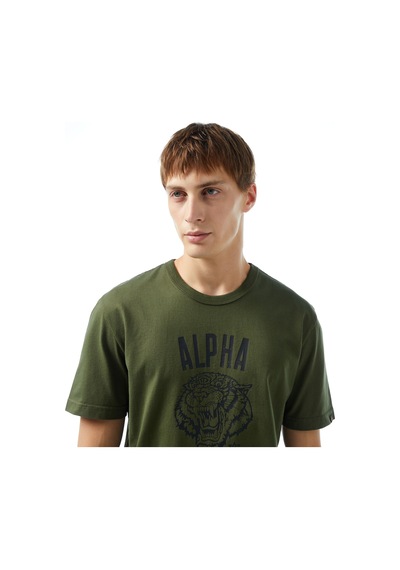 Alpha Industrıes Alpha Industries Alpha Tiger Erkek Haki T-shirt