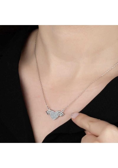 Swarovski Taşlı Gümüş Kalp Kadın Kolye (520443655)