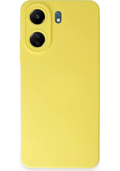Muratech Newface Xiaomi Redmi 13c Kılıf Nano İçi Kadife Silikon - Sarı