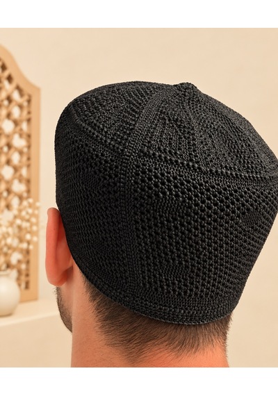 Erkek Namaz Takkesi Kalıp Takke Hac Umre Ve Günlük Kullanım Siyah