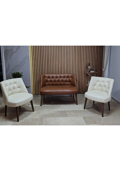 Azra Mobilya Deri Çay Seti Koltuk Takımı - Bekleme Salonu - Cafe Mobilya - Ofis Mobilya - Balkon Mobilya Krem-taba Azra Mobilya Deri Çay Seti Koltuk Takımı - Bekleme Salonu - Cafe Mobilya - Ofis Mobilya - Balkon Mobilya Krem-taba