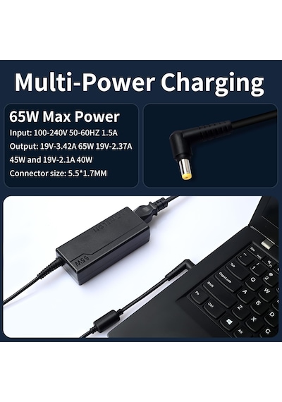 65w Şarj Cihazı Uyumlu Acer Aspire 3 5 E5 E3 E15 E17 Es1 Es15 V3 V5 A315 A314 A315-51 A315-41 A