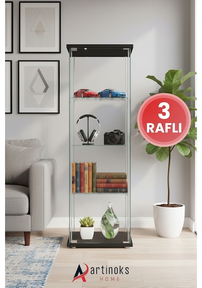 Cam 3 Raflı Siyah Sade Çok Amaçlı Mutfak Dolabı Erzak Kiler Kahve Köşesi Kapaklı Tabak Kavanoz Sergileme Dolap Cam 3 Raflı Siyah Sade Çok Amaçlı Mutfak Dolabı Erzak Kiler Kahve Köşesi Kapaklı Tabak Kavanoz Sergileme Dolap