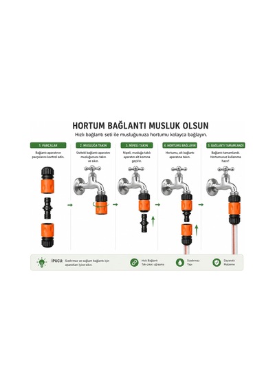Md-313 Otomatik Hortum Bağlantı Aparatı 3 Parça 7 X 10 X 4 Santimetre