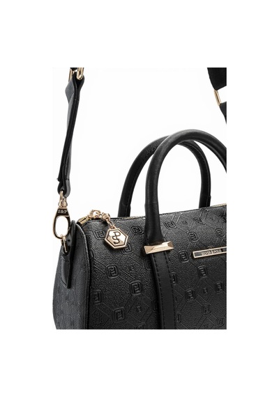 Silver & Polo Silver Polo Siyah - Siyah Logolu Kadın El Çantası Sp1289