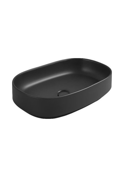 Newarc Colt Tezgah Üstü Lavabo Mat Siyah 55x35x15,5 Cm
