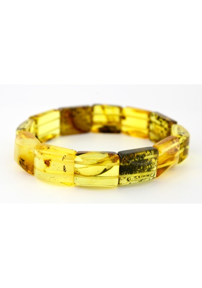 Kehribar Bileklik Fosilli Roleks Özel Tasarım Ambergold Blk23-53 Çok Renkli
