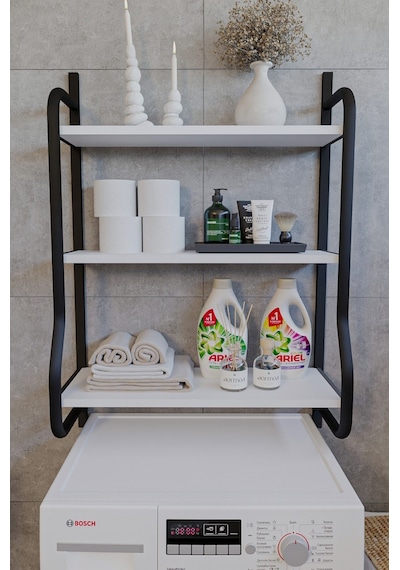 Morpanya Bony Çamaşır Makinesi Üstü Düzenleyici Raf Banyo Dolabı Rafı Makina Üstü Dolap Raf Beyaz Morpanya Bony Çamaşır Makinesi Üstü Düzenleyici Raf Banyo Dolabı Rafı Makina Üstü Dolap Raf Beyaz