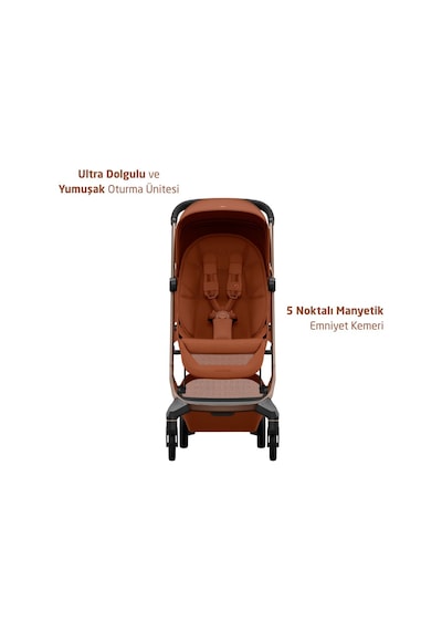 Maxi-Cosi Fame Cabin LED Işıklı Entegre Şarj Üniteli Tek Elle Katlanan Premium Kabin Boy Bebek Arabası Copper Terra