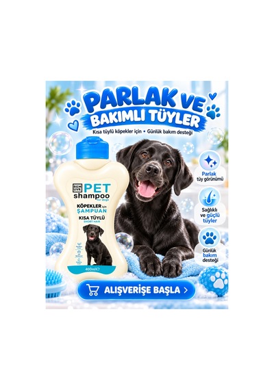 Köpek Şampuanı Normal 400 Ml Hassas Ciltlere Uygun Günlük Köpek Bakım Şampuanı