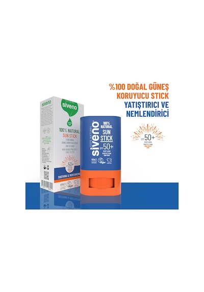 Siveno 100% Doğal Stick Güneş Koruyucu Mineral Filtreli Renkli Ton Eşitleyici Hassas Uva Uvb Spf50+ 15 G