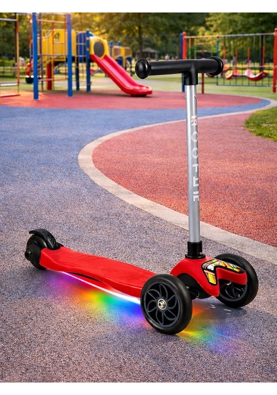 Tois Colorwase Led Işıklı 4 Kademe Ayarlanabilir 3 Tekerlekli Scooter - Kırmızı