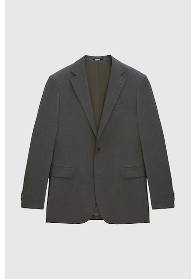 D's Damat Slim Fit Gri Düz Likralı Esnek Mono Yaka Çift Yırtmaçlı Astarlı Takim Elbise Gri