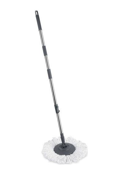 Flora Balerina Döner Başlıklı Mop Sap Seti F181, Saplı Başlıklı Mikrofiber Temizlik Paspası Gri