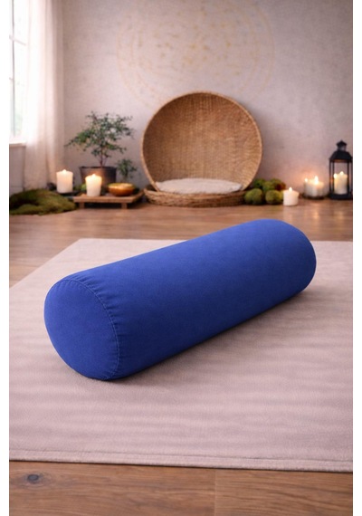 Yuvarlak Zafu Meditasyon Minderi & Bolster Minderi İkili Yoga Meditasyon Minder Seti Saks Mavi