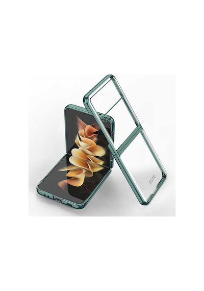 Samsung Uyumlu Galaxy Z Flip 3 Kılıf Zore Kıpta Kapak Koyu Yeşil