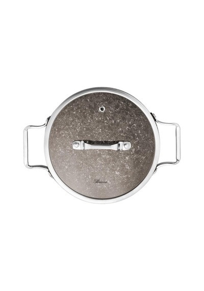 Brioni Stone Age Çizilmez Yanmaz Yapışmaz Terra 20 Cm Sahan Kapaklı Kahverengi