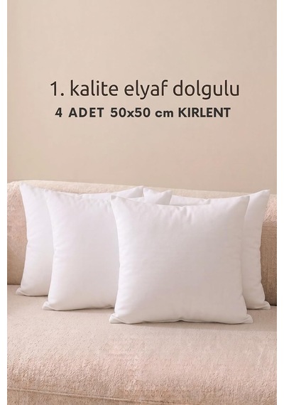 4'lü İç Kırlent Silikon Elyaf Dolgulu Koltuk Kırlenti İç Yastık Dolgusu Kırlent İçi Çok Renkli