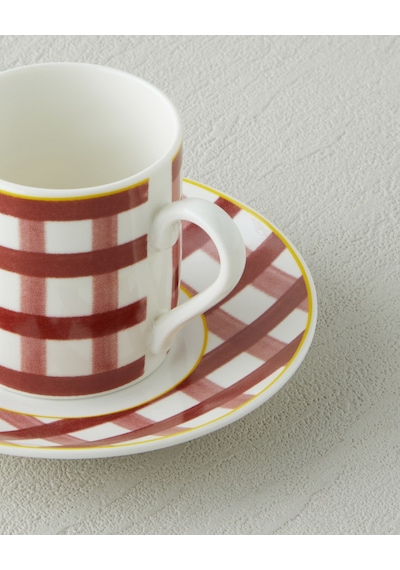 English Home Almeda New Bone China 4 Parça 2 Kişilik Kahve Fincan Takımı 80 Ml Bordo