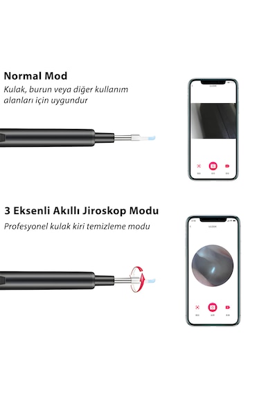 Tm-01 1080p Kameralı Led Işıklı Kablosuz Kulak Temizleme Cihazı