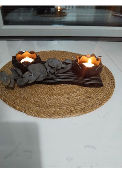 Noir Dalga Mumluk Seti Siyah Altın Eskitme Lüks Tasarım Obje İnci Art Design Siyah - Altın
