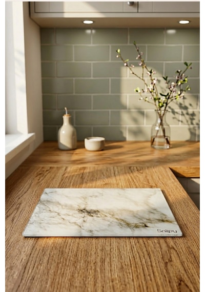 Snippy Marble - Cam Kesme Tahtası Cam Kesim Panosu Dekoratf Cam Kesim Tablası 29 X 34 Cm Çok Renkli