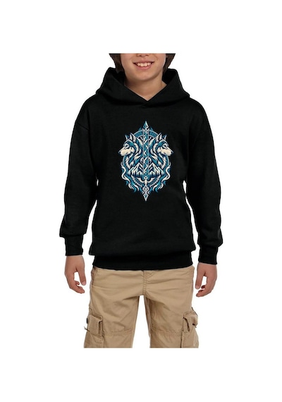 Zepplin Giyim Gözcü Bozkurtlar Siyah Çocuk Kapşonlu Sweatshirt