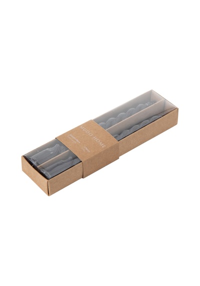 Mudo Home 2li Burgulu Şamdan Mum Siyah 18cm 11358747