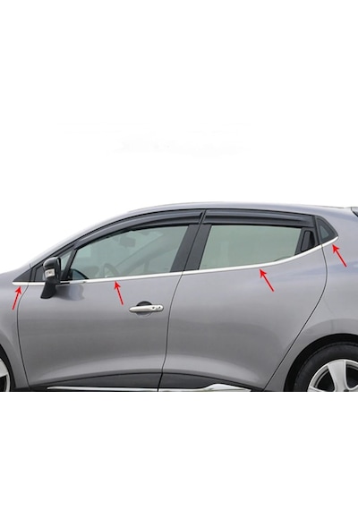 Renault Clio 4 Hb Krom Cam Çıtası 8 Prç 2012-2019 Arası P.çelik