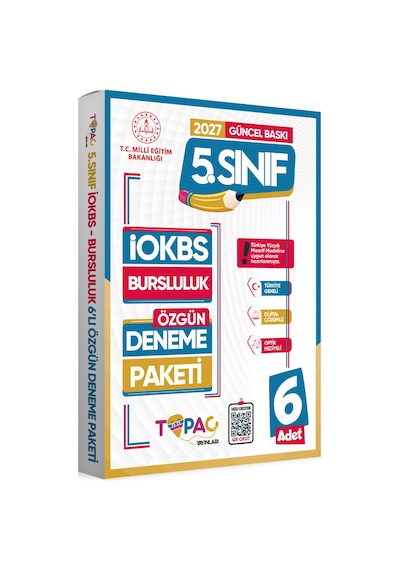 2027 5.Sınıf Topaç Yayınları İOKBS-BURSLULUK 6lı Deneme Paketi Dijital Çözümlü Türkiye Geneli