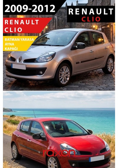 Renault Clio Mk3 2009 2012 Batman & Yarasa Ayna Kapağı Parlak Piano Black Sport