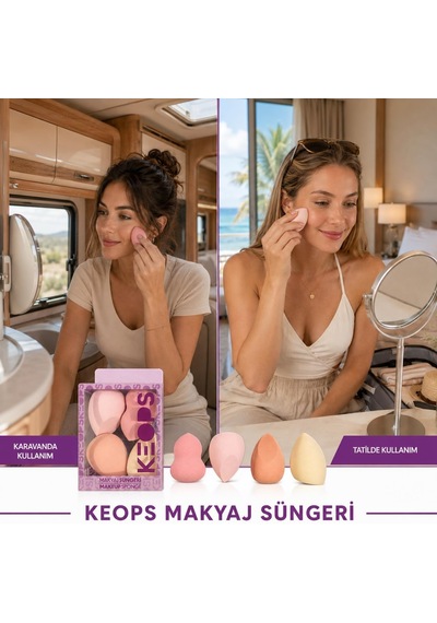 Makyaj Sünger Seti 4 Lü - Lateksiz, Sıvı, Krem Ve Pudra İçin Karıştırma Güzellik Süngeri, Yumuşak Emici Olmayan, Çok Boyutlu, Sıvı Ve Toz İçin Çok Şekilli Güzellik